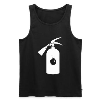 A fire extinguisher belongs in every household - Men's Premium Organic Tank Top - black - Front - AI Model Male 178 light (178cm)