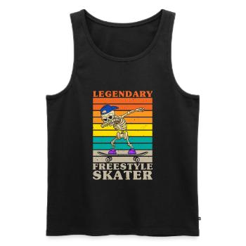 Dabbing Skeleton Skater Skateboard Longboard - Men's Premium Organic Tank Top - black - Front - Michal (187cm)