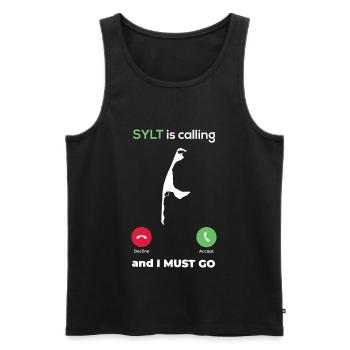 Sylt ruft ich muss los Nordfriesland Nordsee Insel - Männer Premium Bio Tank Top - Schwarz - Vorne - Michal (187cm)