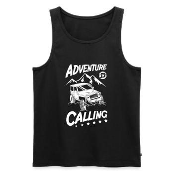L’aventure appelle les Jeeps - Débardeur bio Premium Homme - noir - Devant - Michal (187cm)