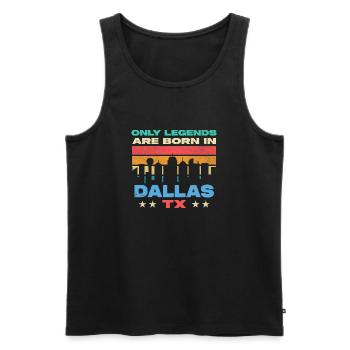 Legens geboren in Dallas Design für stolze Texaner - Männer Premium Bio Tank Top - Schwarz - Vorne - Michal (187cm)