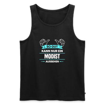 Modist Design für stolze Profis - Männer Premium Bio Tank Top - Schwarz - Vorne - Michal (187cm)