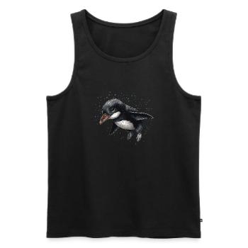 Pingouin Bébé Oiseau Poussin - Débardeur bio Premium Homme - noir - Devant - Michal (187cm)