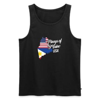 Filipinos of Maine Design für stolze Fil-Ams - Männer Premium Bio Tank Top - Schwarz - Vorne - AI Model Male 178 light (178cm)