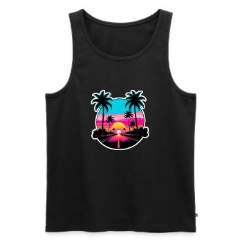 Sunset beach road driving. - Men's Premium Organic Tank Top - black - Front - AI Model Male 178 light (178cm)