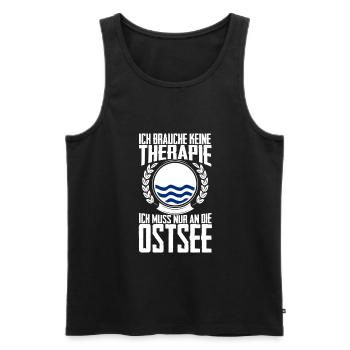 Therapie Ostsee - Urlaub Geschenk Rügen Fehmarn - Männer Premium Bio Tank Top - Schwarz - Vorne - Michal (187cm)