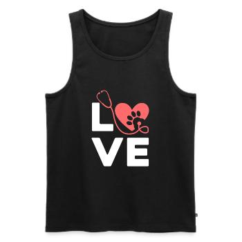 LOVE - Vétérinaire - Débardeur bio Premium Homme - noir - Devant - AI Model Male 178 light (178cm)