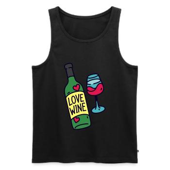 Wein trinken Wein Geschenk Lustiges Wein Shirt - Männer Premium Bio Tank Top - Schwarz - Vorne - Michal (187cm)