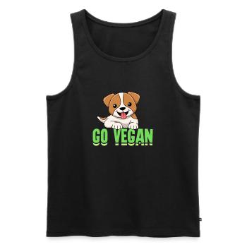 Dog design for proud vegans - Men's Premium Organic Tank Top - black - Front - Michal (187cm)