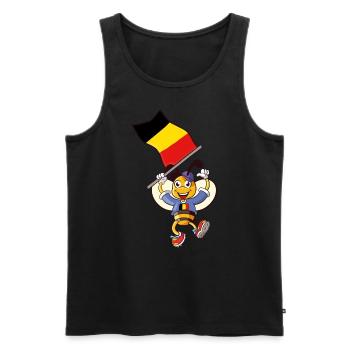 Belgische Biene - Männer Premium Bio Tank Top - Schwarz - Vorne - Michal (187cm)
