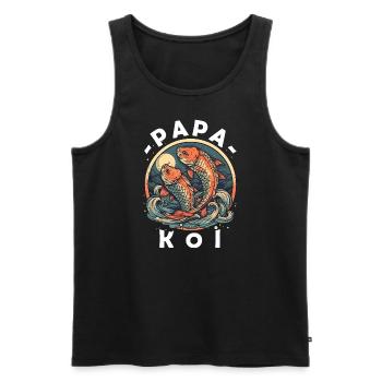 Papa Koi Japanischer Vatertag - Männer Premium Bio Tank Top - Schwarz - Vorne - AI Model Male 178 light (178cm)