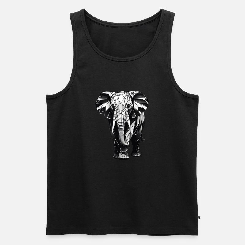 Geometrischer Stil Elefant - Männer Premium Bio Tank Top - Schwarz