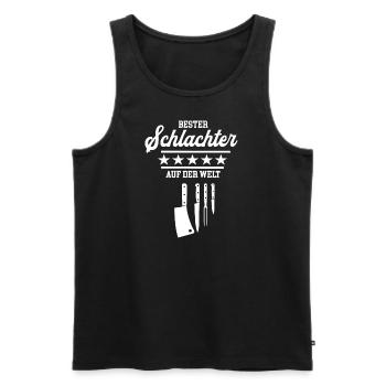 Bester Schlachter Schlachterei Metzger Meister - Männer Premium Bio Tank Top - Schwarz - Vorne - AI Model Male 178 light (178cm)