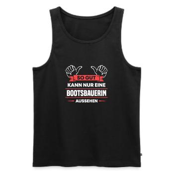 Bootsbauerin Design für stolze Handwerker - Männer Premium Bio Tank Top - Schwarz - Vorne - Michal (187cm)