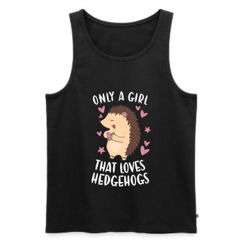 Hedgie Only A Girl That Loves Hedgehogs Hedgehog - Men's Premium Organic Tank Top - black - Front - AI Model Male 178 light (178cm)