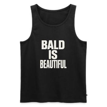 Men's Bald Gift Idea Bald Is Beautiful - Men's Premium Organic Tank Top - black - Front - AI Model Male 178 light (178cm)