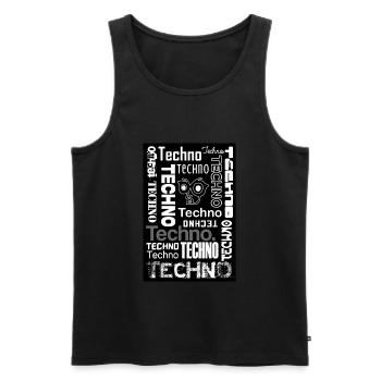 Dark Hard Acid Techno Musik - We Love Techno - Männer Premium Bio Tank Top - Schwarz - Vorne - AI Model Male 178 light (178cm)
