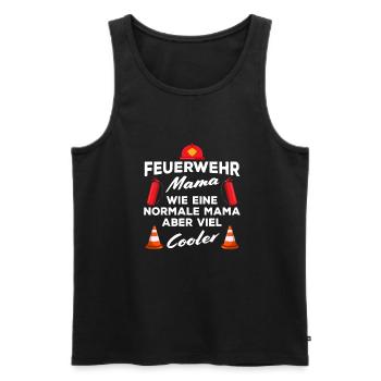 Feuerwehrfrau Mama Feuerwehr Mutter Muttertag - Männer Premium Bio Tank Top - Schwarz - Vorne - Michal (187cm)