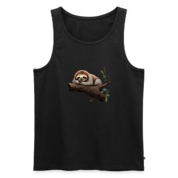 Sloth Sloth Animal Sloth Baby Wilderness - Men's Premium Organic Tank Top - black - Front - AI Model Male 178 light (178cm)