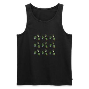 cacti - Men's Premium Organic Tank Top - black - Front - AI Model Male 178 light (178cm)