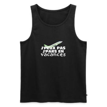 Je peux pas je pars en vacances - Débardeur bio Premium Homme - noir - Devant - AI Model Male 178 light (178cm)