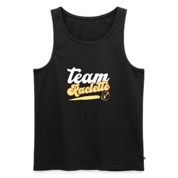 team raclette personalized humor gift idea - Men's Premium Organic Tank Top - black - Front - AI Model Male 178 light (178cm)