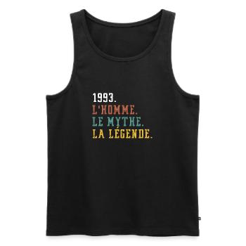 1993 l'homme le mythe la légende anniversaire - Débardeur bio Premium Homme - noir - Devant - Michal (187cm)