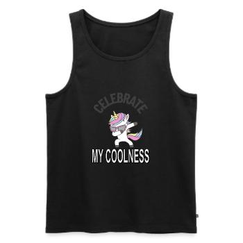 Einhorn mythisch Märchen Fee Pony Pink Geschenk - Männer Premium Bio Tank Top - Schwarz - Vorne - Michal (187cm)