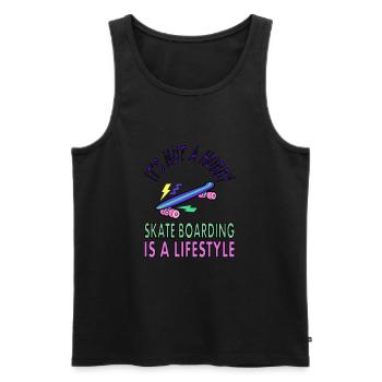 Skateboard fahren Skate Skater Spruch Geschenkidee - Männer Premium Bio Tank Top - Schwarz - Vorne - Michal (187cm)