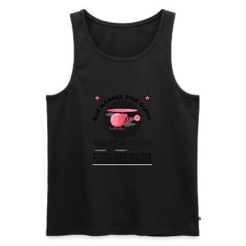 Hubschrauber fliegen Pilot Spruch Geschenkidee - Männer Premium Bio Tank Top - Schwarz - Vorne - Michal (187cm)