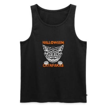 Halloween Catafakas Katze Horror Shirt - Männer Premium Bio Tank Top - Schwarz - Vorne - AI Model Male 178 light (178cm)