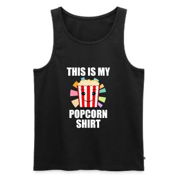 Popcorn Design Lustiger Spruch Popcorn essen - Männer Premium Bio Tank Top - Schwarz - Vorne - AI Model Male 178 light (178cm)
