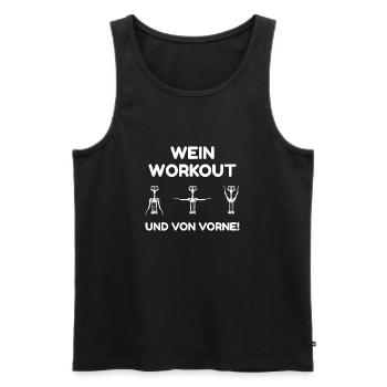 Wein Workout Flaschenöffner - Männer Premium Bio Tank Top - Schwarz - Vorne - Michal (187cm)