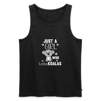 Juste une fille qui aime Koalas doux Koala - Débardeur bio Premium Homme - noir - Devant - Michal (187cm)