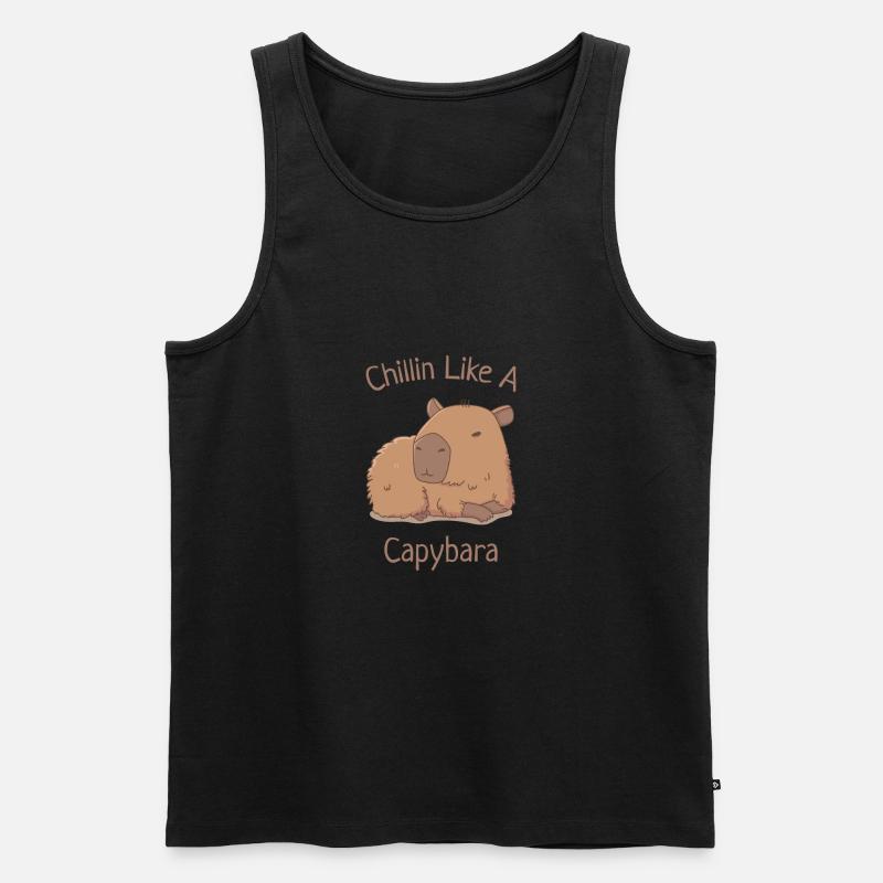 Chillin comme un Capybara - Débardeur bio Premium Homme - noir