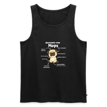 Anatomie eines Mops süße Hunde lustiger Welpe - Männer Premium Bio Tank Top - Schwarz - Vorne - Michal (187cm)
