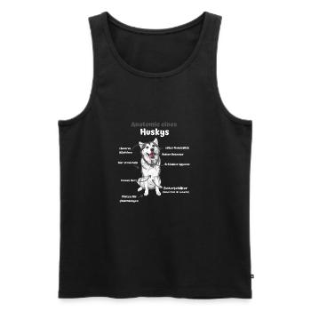 Anatomie eines Huskys süße Hunde lustiger Welpe - Männer Premium Bio Tank Top - Schwarz - Vorne - AI Model Male 178 light (178cm)