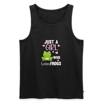 Juste une fille qui aime Frogs la grenouille - Débardeur bio Premium Homme - noir - Devant - Michal (187cm)