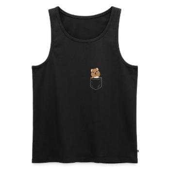 Quokka sac de quokka poche poitrine avec animal - Débardeur bio Premium Homme - noir - Devant - Michal (187cm)