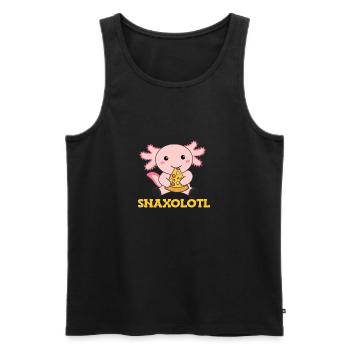 Snaxolotl Axolotl amants doux animaux Pizza - Débardeur bio Premium Homme - noir - Devant - AI Model Male 178 light (178cm)