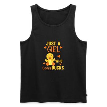 Just a Girl who loves ducks cute ducks for girls - Men's Premium Organic Tank Top - black - Front - Michal (187cm)