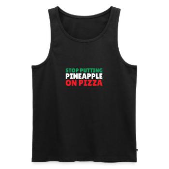 Italien Pizzas Italienisch keine Ananas auf Pizza - Männer Premium Bio Tank Top - Schwarz - Vorne - AI Model Male 178 light (178cm)