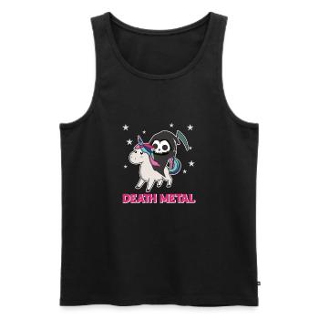 Death Metal - death riding unicorn funny unicorns - Men's Premium Organic Tank Top - black - Front - Michal (187cm)
