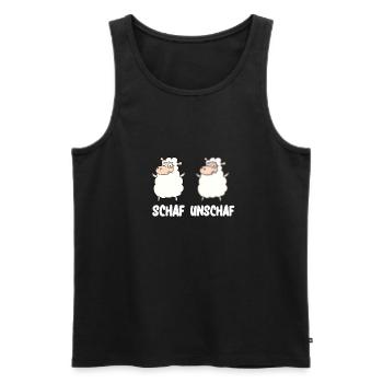 Schaf Unschaf Wortspiel für Fotografen Schafe - Männer Premium Bio Tank Top - Schwarz - Vorne - Michal (187cm)