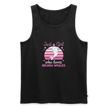 Nur ein Mädchen das Beluga Wale liebt süßer Wal - Männer Premium Bio Tank Top - Schwarz - Vorne - Michal (187cm)