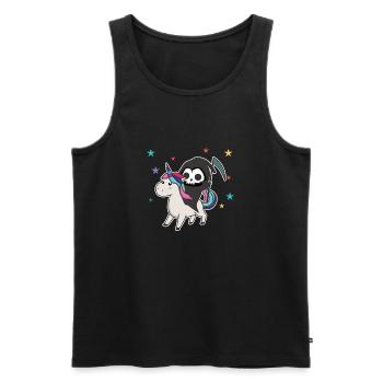 Death riding unicorn funny unicorns Rainbow - Débardeur bio Premium Homme - noir - Devant - Michal (187cm)