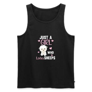 Nur ein Mädchen das Schafe liebt - süßes Schaf - Männer Premium Bio Tank Top - Schwarz - Vorne - Michal (187cm)