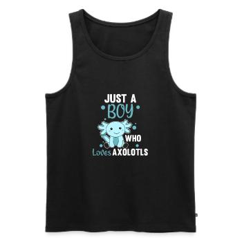 Axolotl Liebhaber süße Tiere für Jungen blau - Männer Premium Bio Tank Top - Schwarz - Vorne - Michal (187cm)