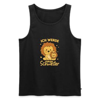 Ich werde große Schwester 2022 für Geschwister - Männer Premium Bio Tank Top - Schwarz - Vorne - Michal (187cm)