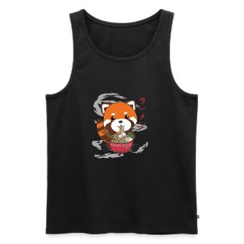 Powered by Ramen sweet red panda eats ramen - Men's Premium Organic Tank Top - black - Front - AI Model Male 178 light (178cm)